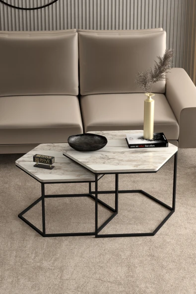 Orta Sehpa Altıgen İkili Lüx Efes - Resim 4