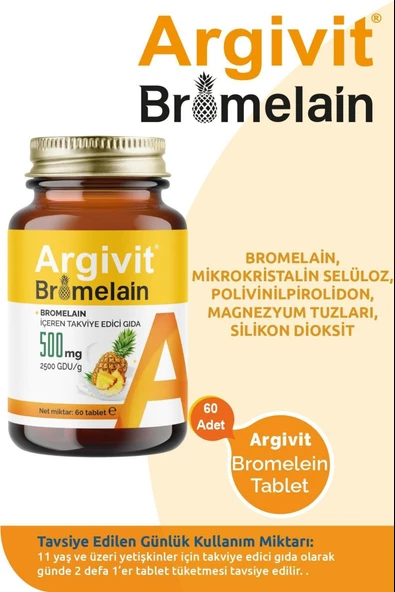 Argivit Bromelain 500 Mg 60 Tablet ürün görseli