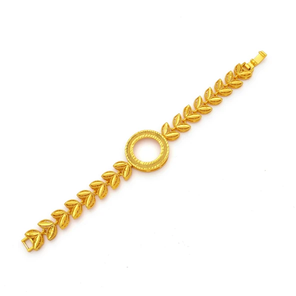 Altın Kaplama İmitasyon Çiçek Desenli Çeyrek Çerçeve Bileklik BLK-1182 ürün görseli