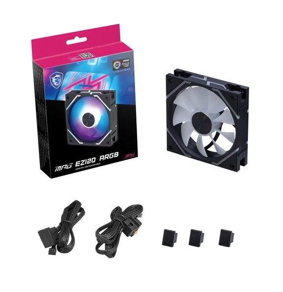 MSI MPG EZ120 ARGB-1B ARGB 120MM MANYETIK DAISY-CHAIN SIYAH KASA FANI ürün görseli