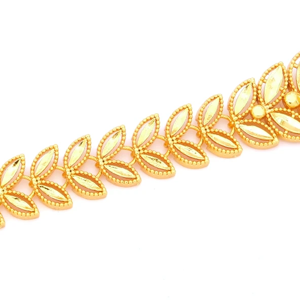 Altın Kaplama İmitasyon Çiçek Desenli Çeyrek Altınlı Bileklik BLK-1178 - Resim 3