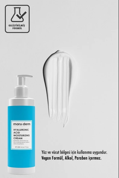 Maruderm Hyalüronik Asit Nemlendirici Yüz Ve Vücut Cilt Bakım Kremi 200 Ml - Resim 3