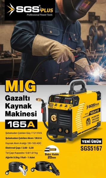 SGS MIG GAZALTI KAYNAK MAKİNESİ 165A - Resim 2