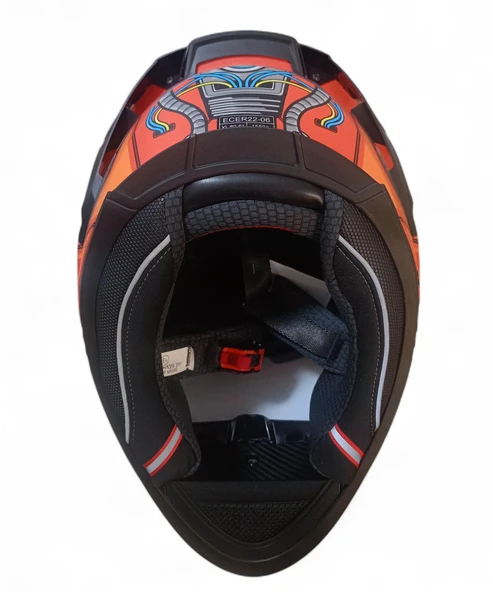 NCR KASK KAPALI VİSÖRLÜ M69 ECE22-06 BELGELİ TURUNCU - Resim 4