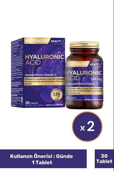 Nutraxin Hyaluronic Acid 30 Tablet 2 Adet ürün görseli