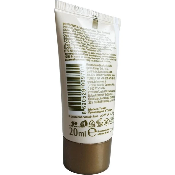 Dalan D'olive Zeytinyağlı Hızlı Emilen Tüp Krem 20 ml 24 Adet - Resim 3