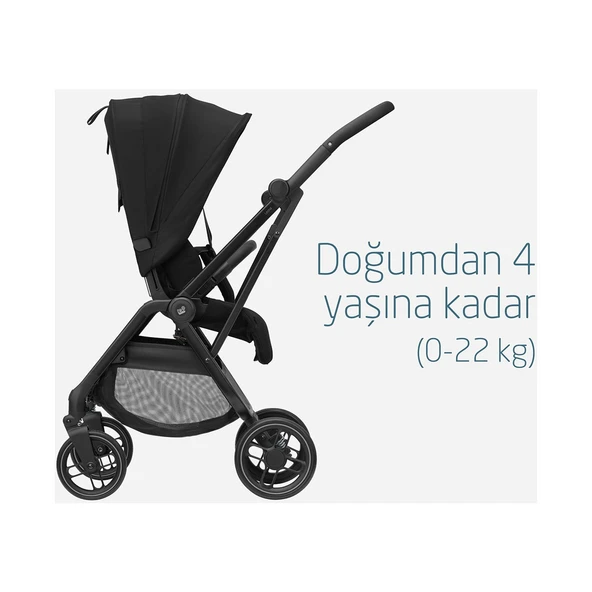 Maxi-Cosi Leona2 Çift Yönlü Uzatılabilir Sırt Desteği Tam Yatabilir Bebek Arabası Twillic Black - Resim 5
