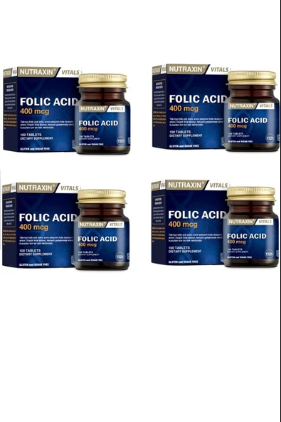 Nutraxin Folik Asit 400 Mcg 100 Tablet 4 Adet ürün görseli 1
