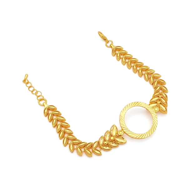 Altın Kaplama İmitasyon Çiçek Desenli Yarım Çerçeve Bileklik BLK-1177 - Resim 2