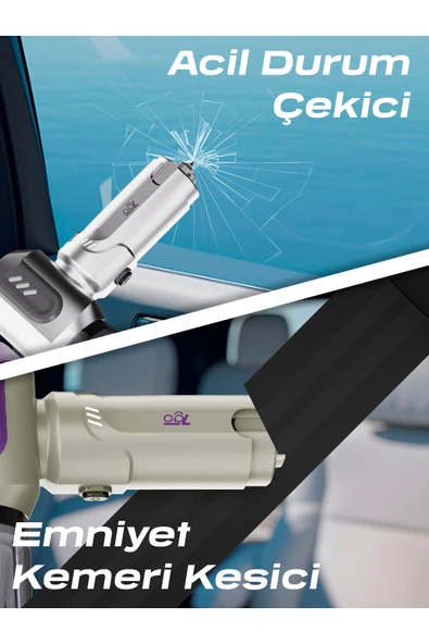 AHV-14 2'si 1 Arada Kablosuz Araç İçi Süpürge Mor | 18000PA Güçlü Vakum + Üfleme | Cam Kırıcı & - Resim 6