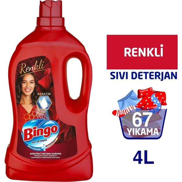 Bingo Renkli Sıvı Bakım Çamaşır Deterjanı 4 L - Resim 2