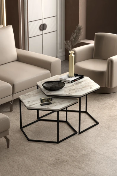 Orta Sehpa Altıgen İkili Lüx Efes ürün görseli 1