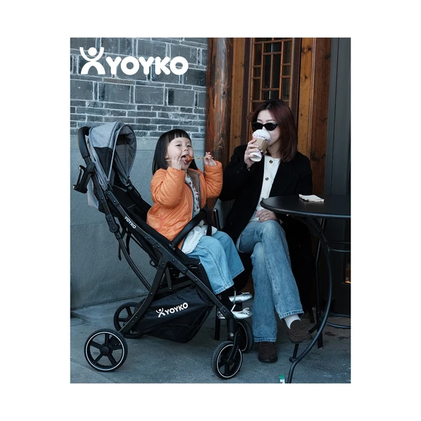 Max Kabin Boy Tek Elle Otomatik Katlanan Pratik Bebek Arabası Autofold Haki Siyah - Resim 5