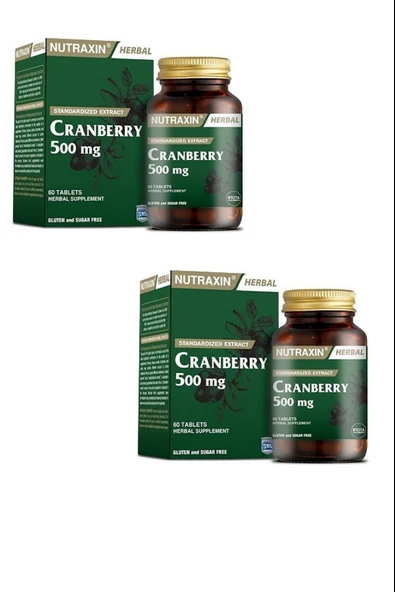 Nutraxin Cranberry 500 Mg 60 Tablet 2 Adet ürün görseli