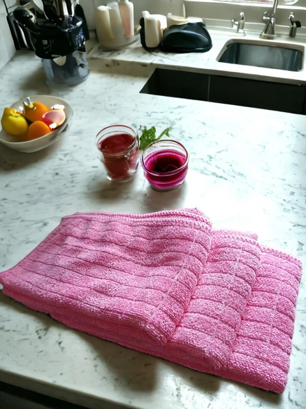 Technow Misclean Mikrofiber Mutfak Temizlik Bezi 40*40 cm Pembe (3 Adet) - Resim 3