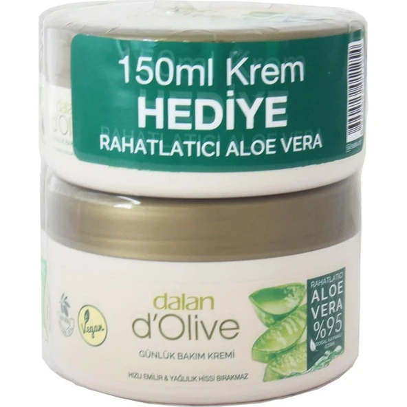 Dalan D'olive Günlük Bakım Rahatlatıcı Aloe Vera Kremi 250 Ml + 150 Ml Hediye ürün görseli