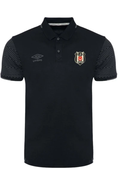 Beşiktaş Orijinal Lisanslı Lazer Baskılı Polo Yaka Siyah Spor T-Shirt - Resim 2