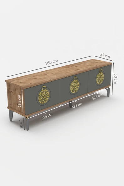 Tv Sehpası Ünitesi 2'Li Orta Sehpa 3'Lü Zigon Sehpa Set Üç Ürün Traverten - Resim 2