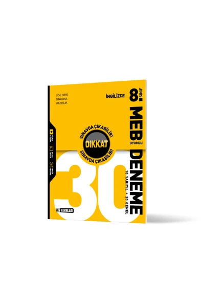 8. Sınıf İngilizce 30 Deneme Yeni ürün görseli