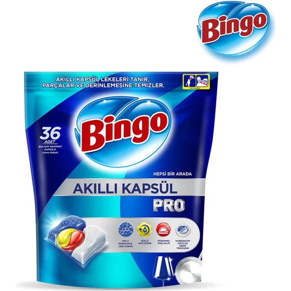 Bingo Akıllı Kapsül Pro Bulaşık Makinesi Deterjanı Tableti 36 Adet - Resim 2