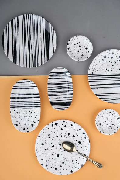 Tabak Evi Porselen Sidereal Kahvaltı ve İkram Takımı 6 Kişilik 14 Parça - Resim 2