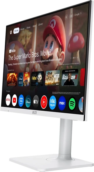 27" MSI MODERN MD272UPSW 1ms 60Hz 3840x2160 IPS HDMI DP Type-C Pivot Beyaz Monit - Resim 2