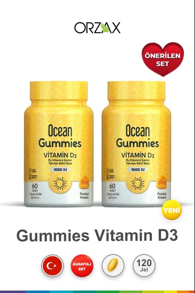 Ocean Gummies Vitamin D3 60 Çiğnenebilir Tablet 2 Adet ürün görseli