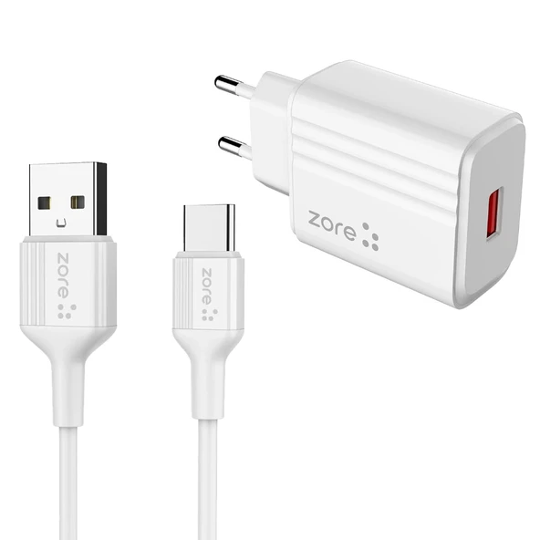 Zore Play Serisi PL1 Type-C 2in1 Seyahat Şarj Aleti 12W ürün görseli
