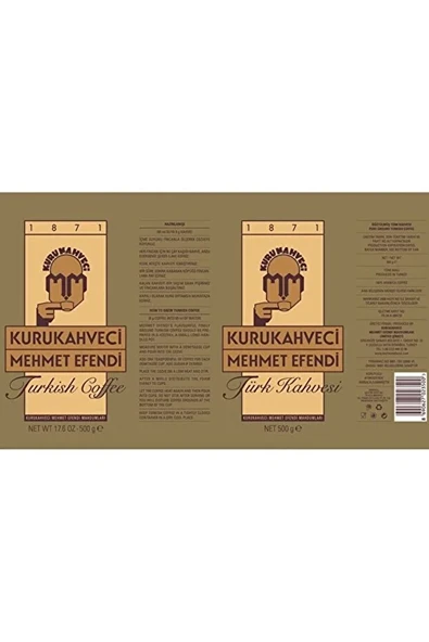 Mehmet Efendi Türk Kahvesi 2 X 500 gr - Teneke - Resim 2