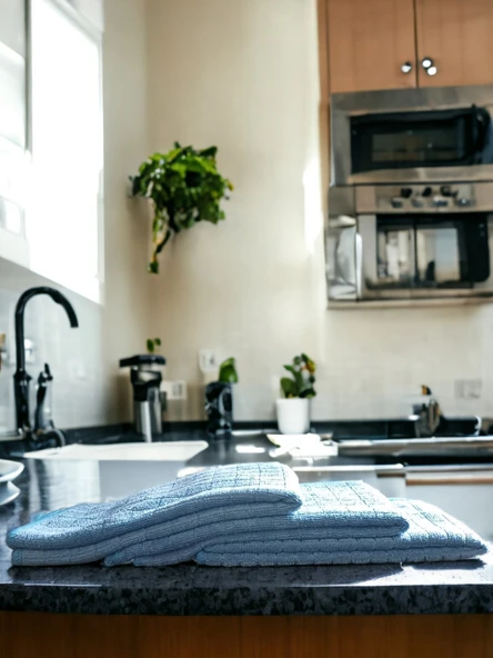 Technow Misclean Mikrofiber Mutfak Temizlik Bezi 40*40 cm Mavi (3 Adet) - Resim 5