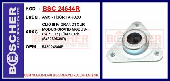 Renault Amortısor Takozu Renault Clio III 06> Modus 05>, Clio IV 12> Captur 13> - Bsc 24644r ürün görseli