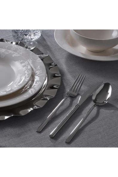 2001 84 Parça 12 Kişilik Çelik Çatal Kaşık Bıçak Takımı - Resim 2
