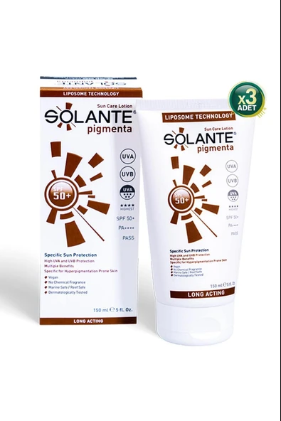 Solante Pigmenta Güneş Losyonu Spf 50+ 150 ml 3 Adet ürün görseli