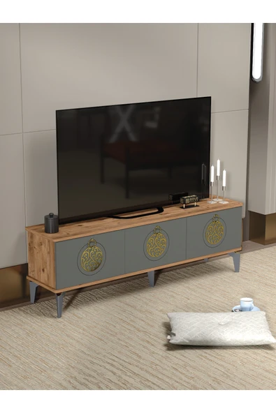 Tv Sehpası Ünitesi 2'Li Orta Sehpa 3'Lü Zigon Sehpa Set Üç Ürün Traverten ürün görseli