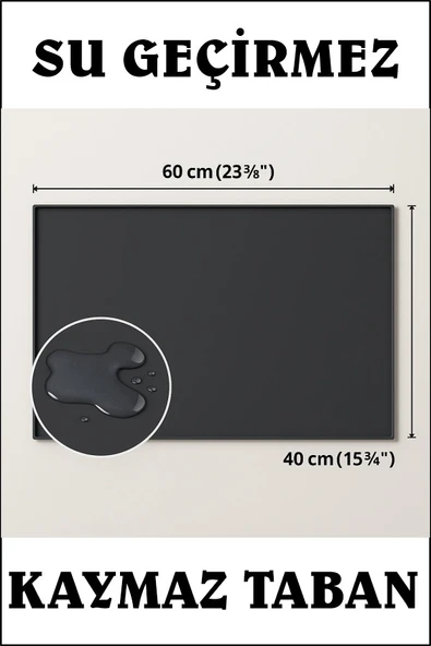 Silikon Ayakkabı Tepsisi Su Geçirmez Kaymaz Yıkanabilir Ayakkabı Düzenleyici Ayakkabı Standı 60X40CM GRİ RENK - Resim 3