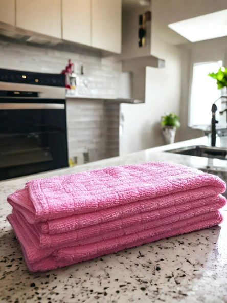 Technow Misclean Mikrofiber Mutfak Temizlik Bezi 40*40 cm Pembe (3 Adet) ürün görseli 1