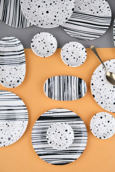 Tabak Evi Porselen Sidereal Kahvaltı ve İkram Takımı 6 Kişilik 14 Parça - Resim 5