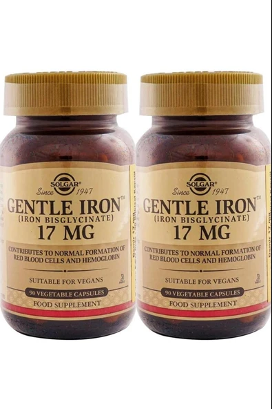 Solgar Gentle Iron 17mg 90 Kapsül 2 Adet ürün görseli