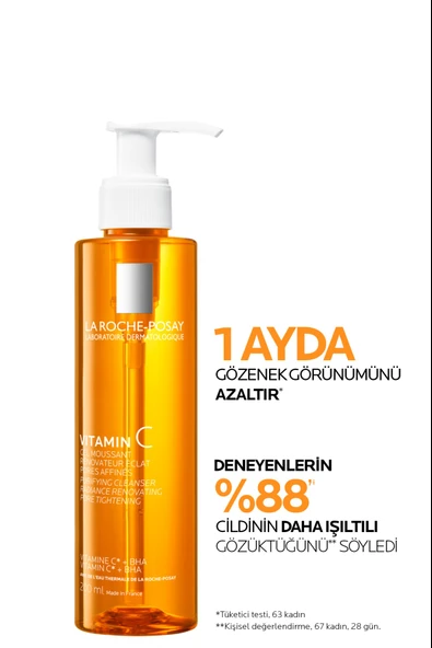 La Roche Posay C Vitamini İçerikli Işıltı Veren Yüz Temizleme Jeli 200 ml - Resim 3