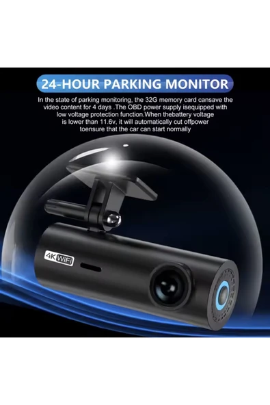 Venas Geniş açı 4K ön 1080p Full HD Arka 2 Kameralı wifi Hafıza kartına kayıtlı araç kamerası - Resim 3