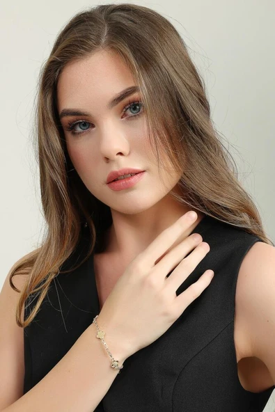 Altın Yonca Bileklik Kare Forse 3 mm 20 cm ürün görseli 1