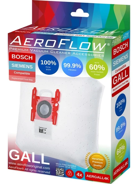 srfn ticaret Bosch - Siemens G ALL Tipi Süpürge Toz Torbası Uyumlu Toz Torbası - 4 Adet ürün görseli 1