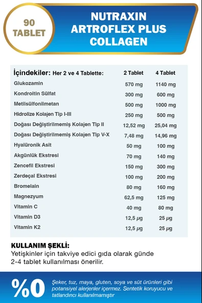 Nutraxin Artroflex Plus Collagen 90 Tablet - Resim 4