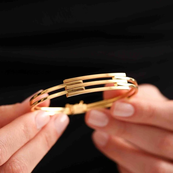 Kaburga Kelepçe 14 Ayar Üç Sıra - Resim 3