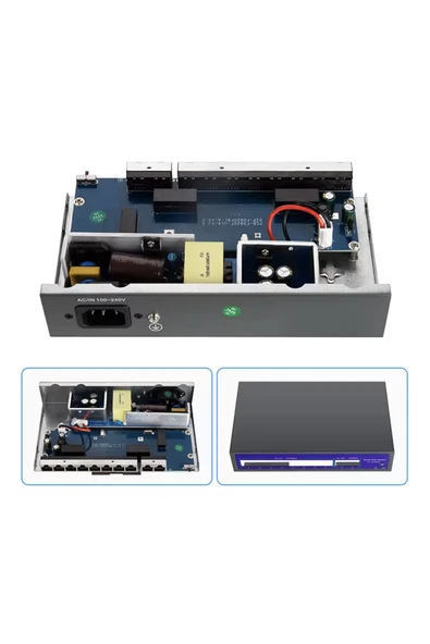 COMBO 16 Port 48V Gigabit 16 kanal ağ IP kamera için POE  Swich - Resim 4