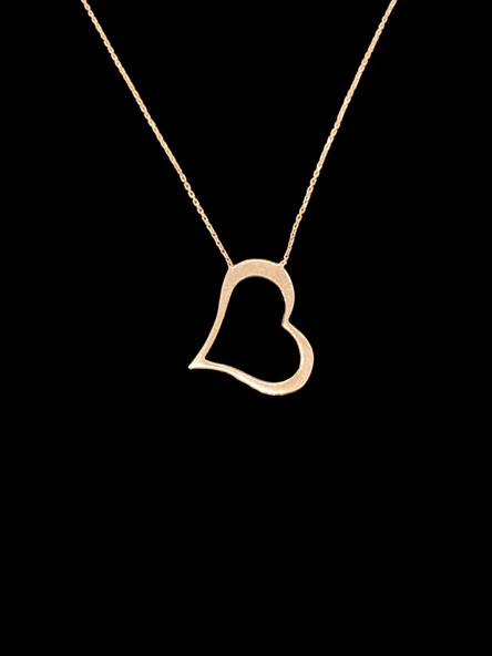 ❤️ 925 Ayar İthal Gümüş Kalp Model Rose Gold Renk Kolye — Aşkın Zarif İfadesi ürün görseli 1