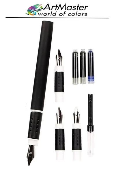 Kaligrafi Dolma Kalem Seti 4 lü 1 Paket Calligraphy Kalem Seti Hat Yazma Tasarım Sanat Kalemi Hattat - Resim 2