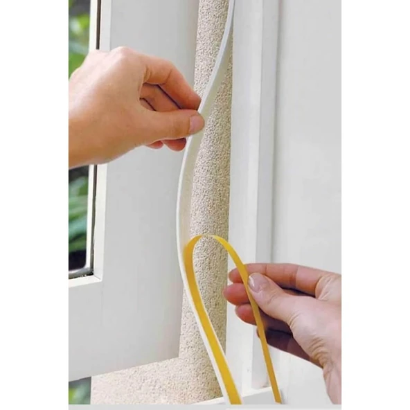 5 Adet 9 Metre Pencere Izolasyon Bandı Yapışkanlı Cam Yalıtım Süngeri Rüzgar Soğuk Kesici - Resim 3