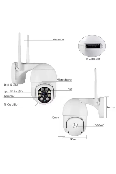 RADEX Ergonomik ve Ekonomik Fiyatlı Full HD Hareketli Dış Mekan Güvenlik kamerası - Resim 3