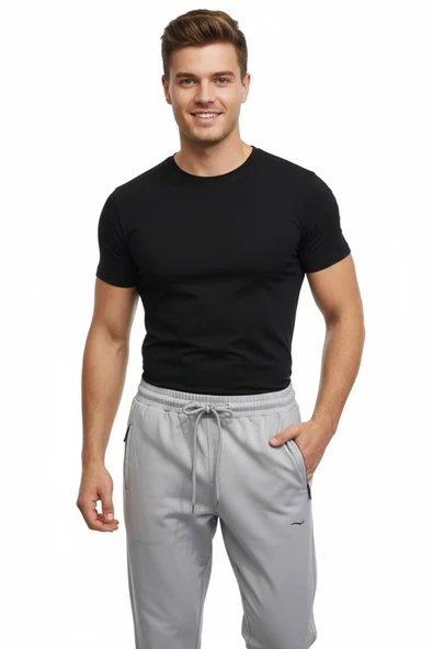 Erkek Rahat Kesim Düz Paça Dalgıç Kumaş Eşofman Altı BGL-ST05044 - Resim 10